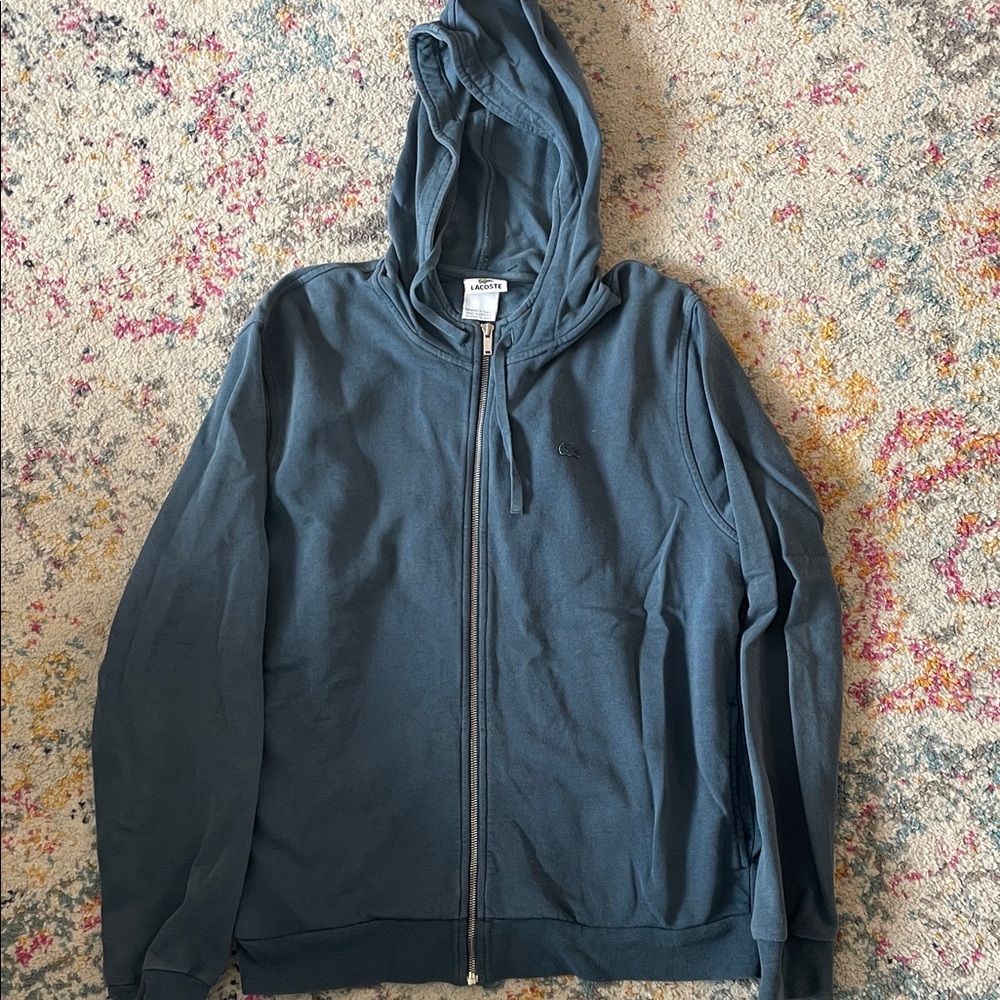 Lacoste Men's Zip-Up Hoodie in Slate Blue